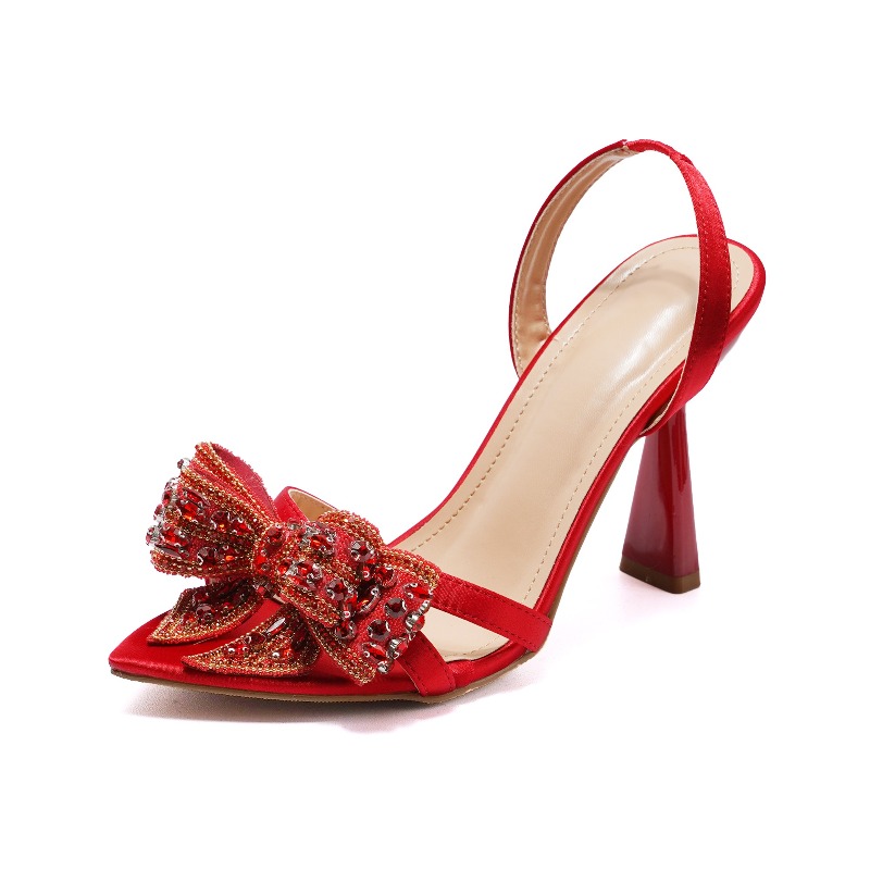 Shoe Tree - New Women's Pointed Rhinestone Bow Sexy