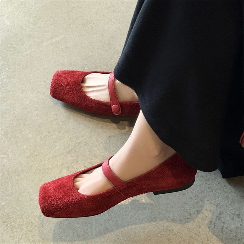 Shoe Brush - New Spring/Autumn Brushed Cowhide Women Shoe