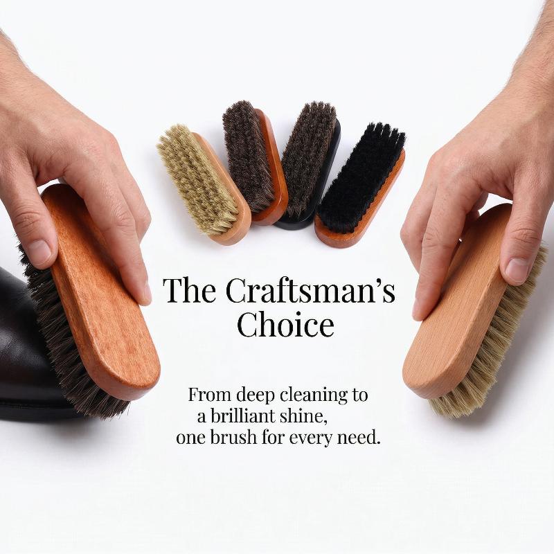 1PC Wood Shoe Brush Horse Hair - Leather Shoe Polish review and price