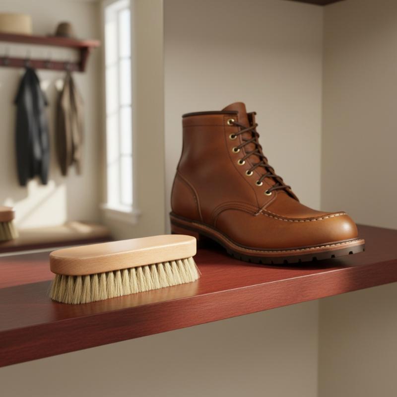 1PC Wood Shoe Brush Horse Hair - Leather Shoe Polish review and price